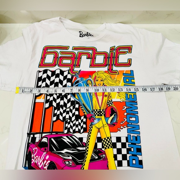 Super Cute! BARBIE Adult T Shirt Racing Phenomenal! - Picture 5 of 5